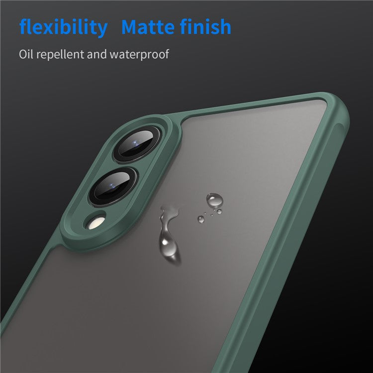 For Samsung Galaxy S25 Edge / S25 Slim Case Drop Proof Airbags Frosted Translucent PC + TPU Phone Back Cover - Green