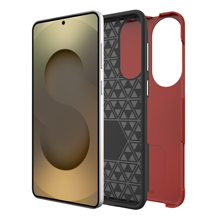 For Samsung Galaxy S25 Edge Case TPU + PC Four Corner Anti-Drop Phone Cover - Red