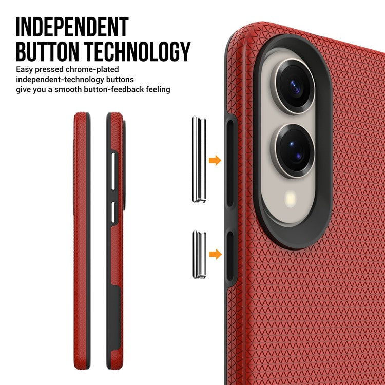 For Samsung Galaxy S25 Edge Case TPU + PC Four Corner Anti-Drop Phone Cover - Red