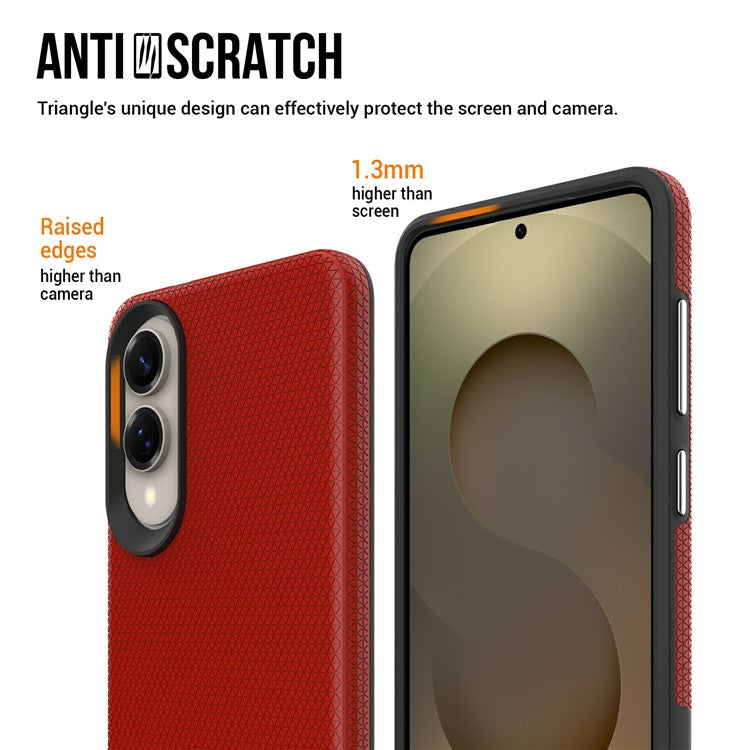 For Samsung Galaxy S25 Edge Case TPU + PC Four Corner Anti-Drop Phone Cover - Red