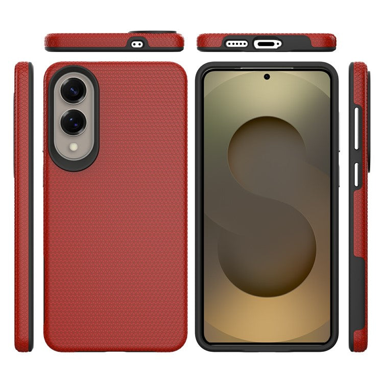 For Samsung Galaxy S25 Edge Case TPU + PC Four Corner Anti-Drop Phone Cover - Red