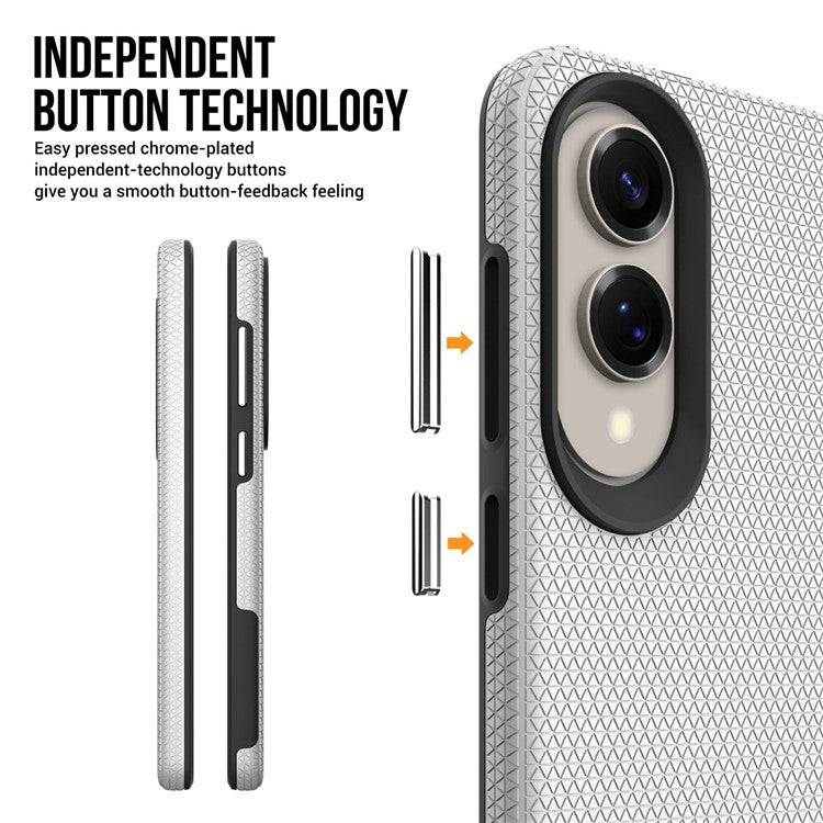 For Samsung Galaxy S25 Edge Case TPU + PC Four Corner Anti-Drop Phone Cover - Silver