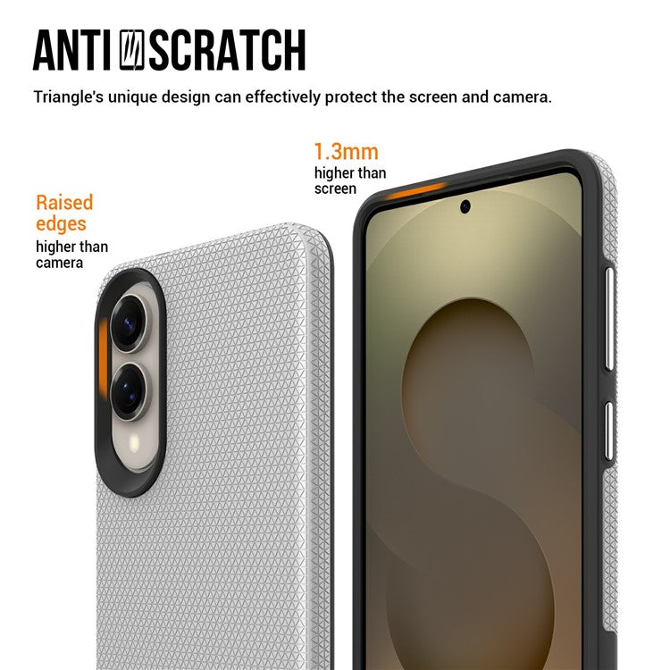 For Samsung Galaxy S25 Edge Case TPU + PC Four Corner Anti-Drop Phone Cover - Silver