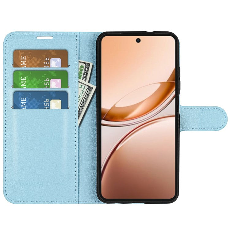 For vivo V50 Lite 5G Case Litchi Texture Shockproof Leather Wallet Phone Cover - Blue
