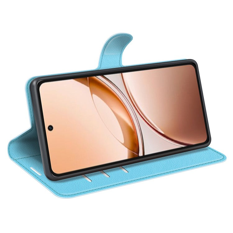 For vivo V50 Lite 5G Case Litchi Texture Shockproof Leather Wallet Phone Cover - Blue