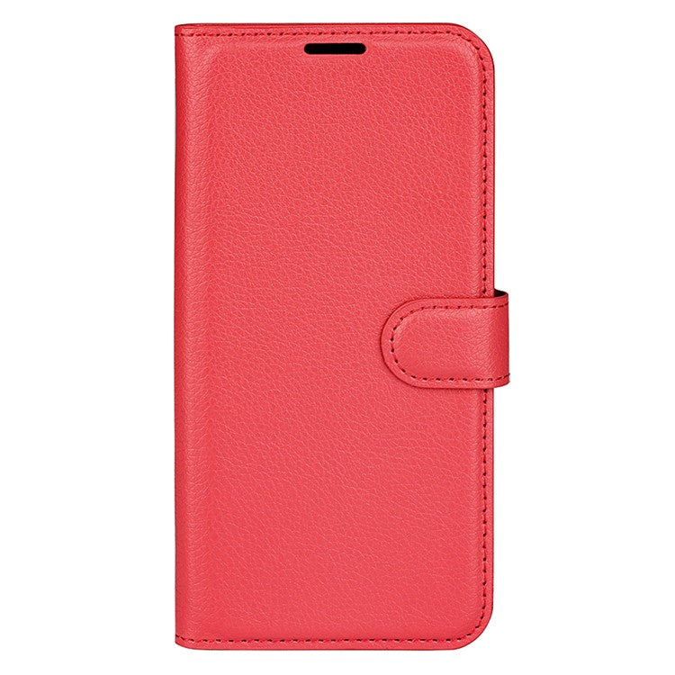 For vivo Y04 4G Case Litchi Texture Shockproof Leather Wallet Phone Cover - Red