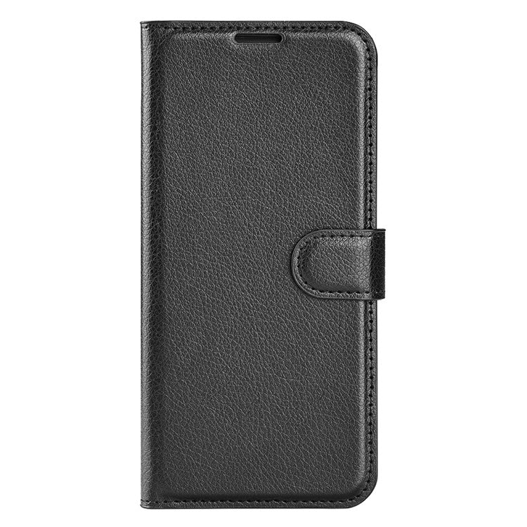 For vivo V50 5G Case Litchi Texture Shockproof Leather Wallet Phone Cover - Black
