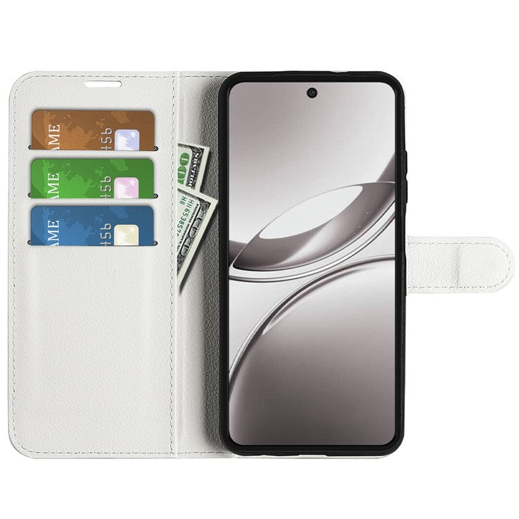 For vivo V50 5G Case Litchi Texture Shockproof Leather Wallet Phone Cover - White