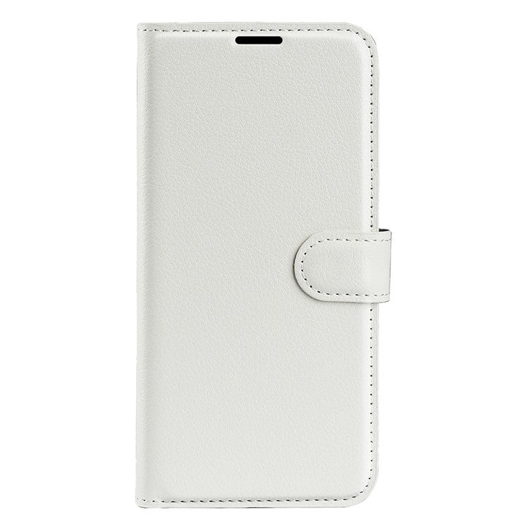 For vivo V50 5G Case Litchi Texture Shockproof Leather Wallet Phone Cover - White