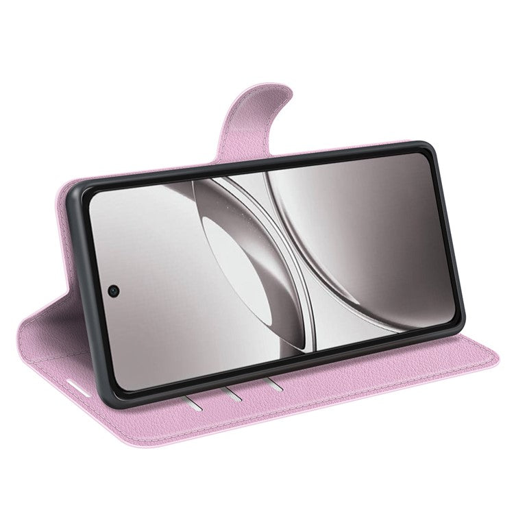 For vivo V50 5G Case Litchi Texture Shockproof Leather Wallet Phone Cover - Pink