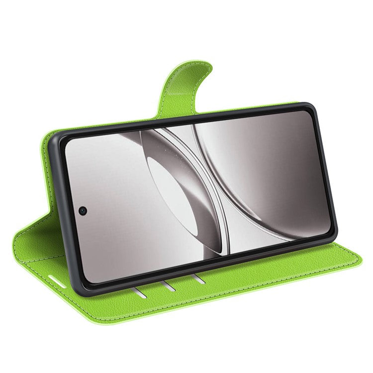 For vivo V50 5G Case Litchi Texture Shockproof Leather Wallet Phone Cover - Green