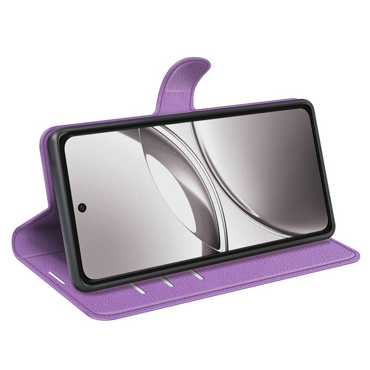 For vivo V50 5G Case Litchi Texture Shockproof Leather Wallet Phone Cover - Purple