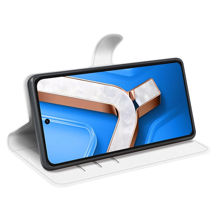 For vivo Y29 4G Case Litchi Texture Shockproof Leather Wallet Phone Cover - White