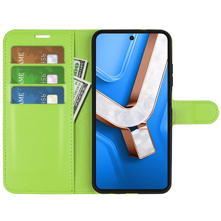 For vivo Y29 4G Case Litchi Texture Shockproof Leather Wallet Phone Cover - Green