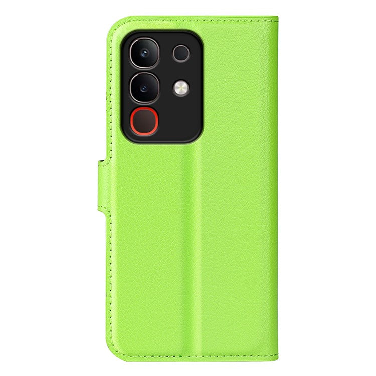 For vivo Y29 4G Case Litchi Texture Shockproof Leather Wallet Phone Cover - Green