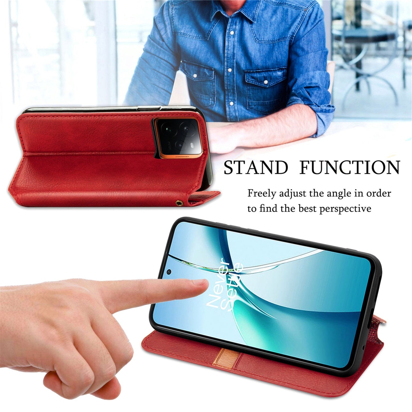 For Realme GT 7 Pro 5G Case Rhombus Imprint PU Leather Wallet Phone Cover - Red