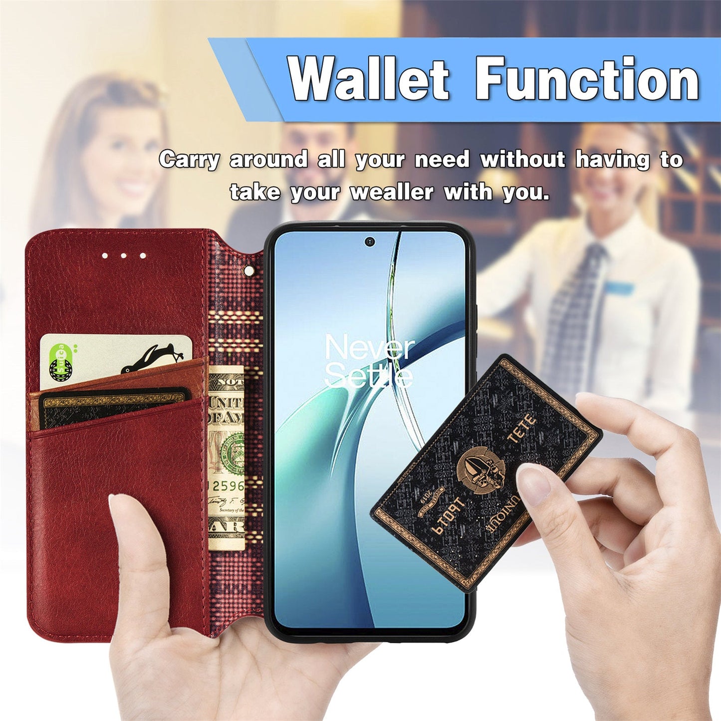 For Realme C75 Case Rhombus Imprint PU Leather Wallet Phone Cover - Red