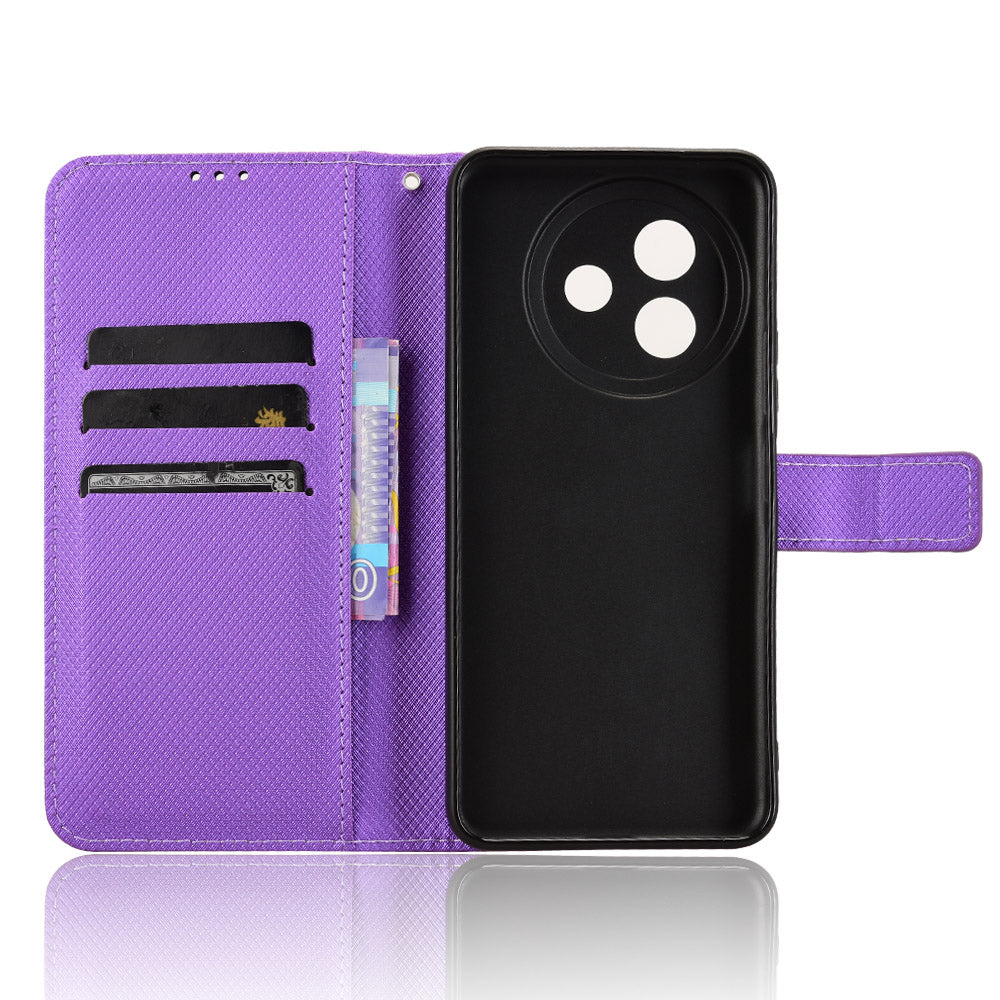 For vivo Y39 5G Leather Wallet Case with Strap Diamond Texture Phone Cover - Purple