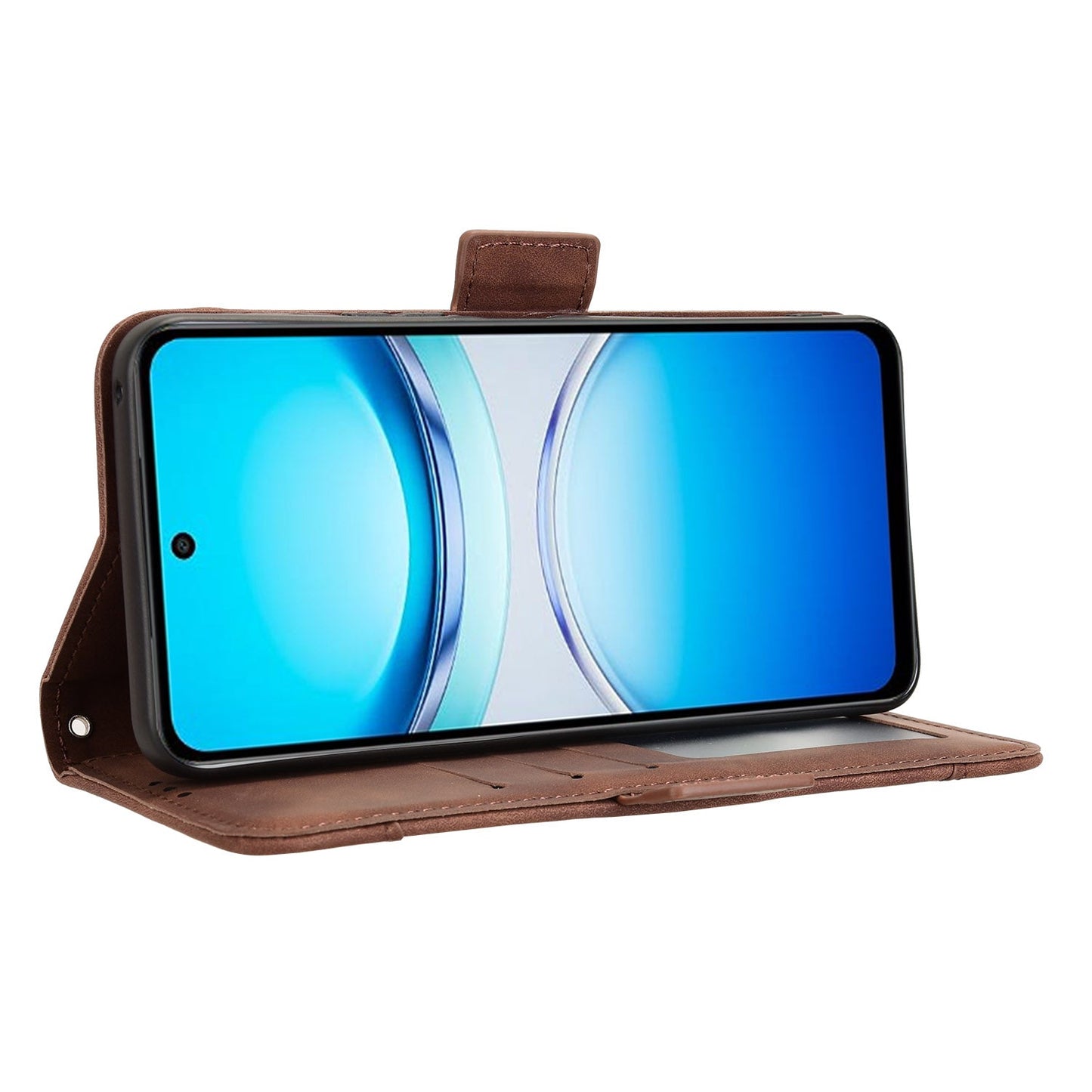 For vivo Y39 5G Leather Case Phone Wallet Cover with Multiple Card Slots - Brown