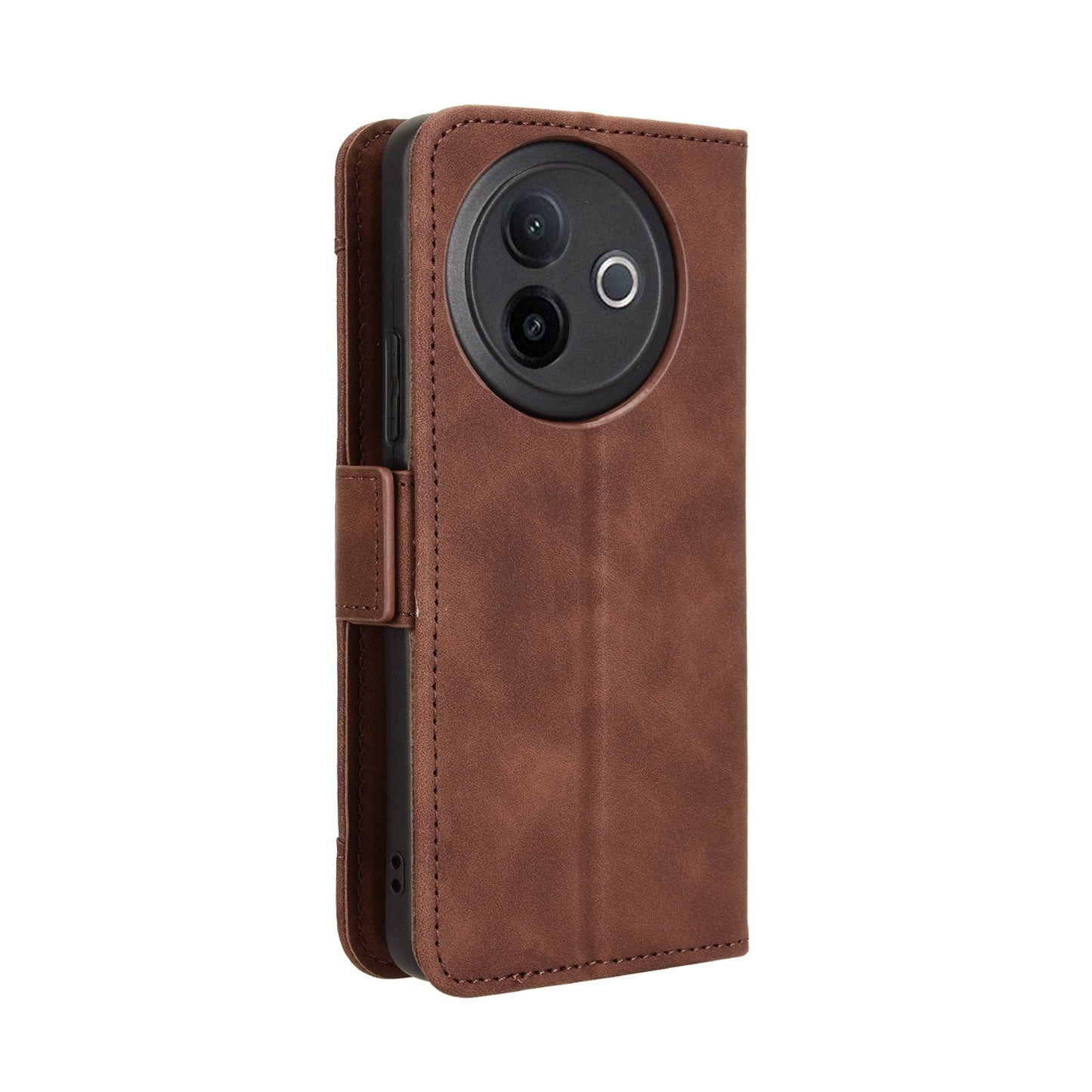 For vivo Y39 5G Leather Case Phone Wallet Cover with Multiple Card Slots - Brown