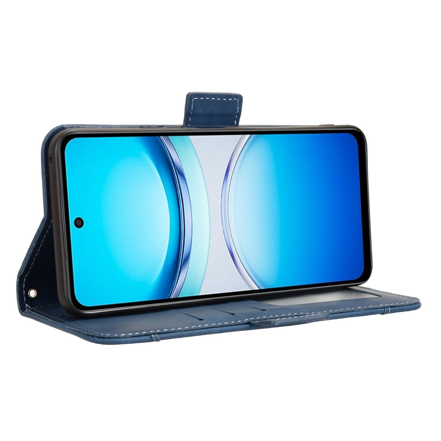 For vivo Y39 5G Leather Case Phone Wallet Cover with Multiple Card Slots - Blue