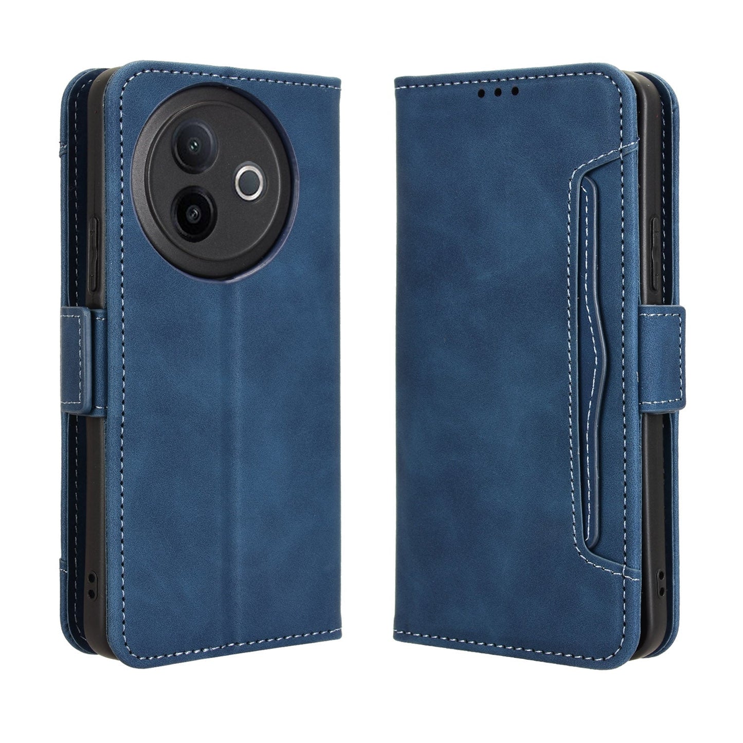 For vivo Y39 5G Leather Case Phone Wallet Cover with Multiple Card Slots - Blue