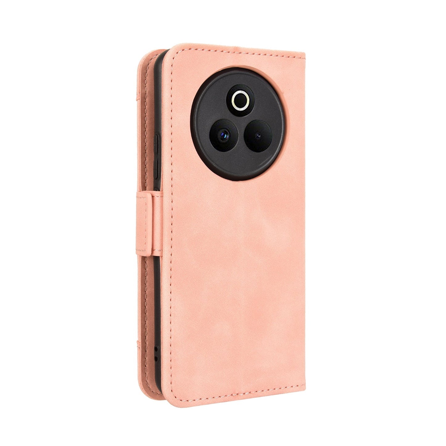 For Realme P3 Pro 5G Leather Case Phone Wallet Cover with Multiple Card Slots - Pink