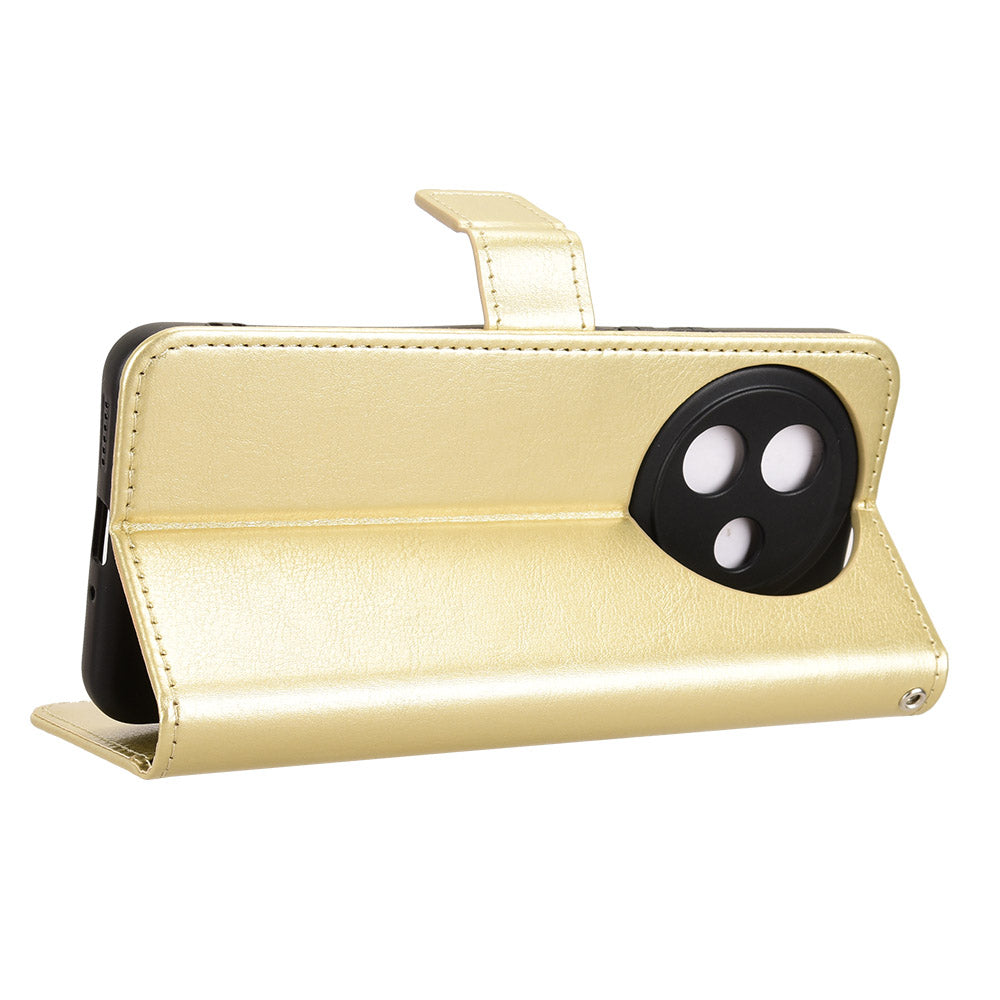 For vivo Y39 5G PU Leather Case with Strap Crazy Horse Texture Phone Wallet Cover - Gold