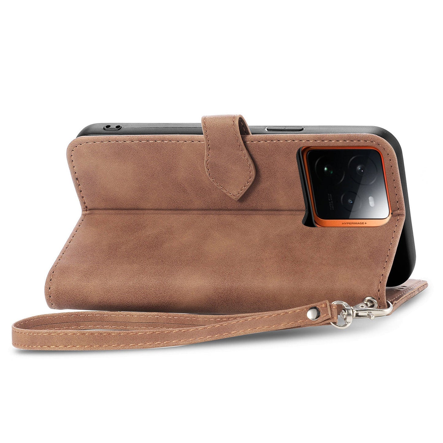 For Realme GT 7 Pro 5G Zipper Wallet Case with Strap Flower Imprint PU Leather Phone Cover - Brown