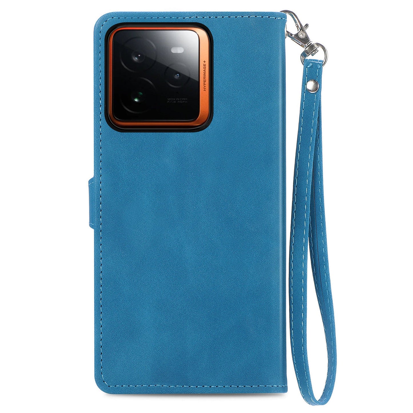 For Realme GT 7 Pro 5G Zipper Wallet Case with Strap Flower Imprint PU Leather Phone Cover - Blue