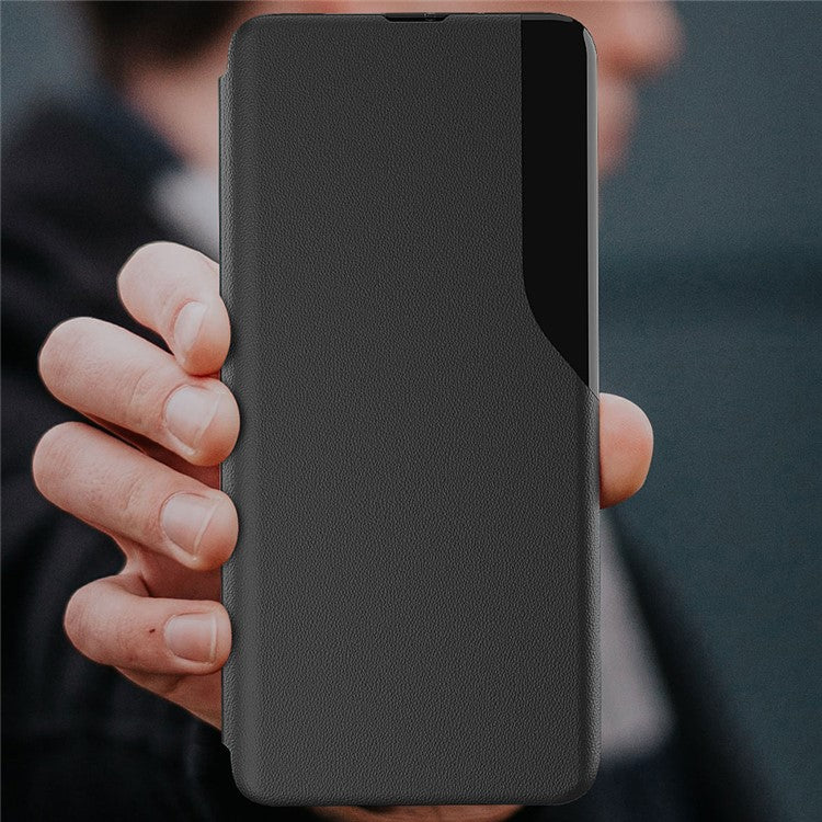 For Samsung Galaxy S25 Edge Case Stand Full Protection Leather Phone Cover - Black