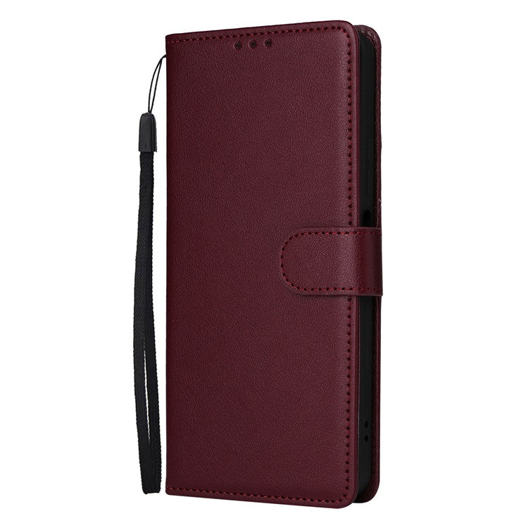 For Realme C75 / 14x 5G Case Wallet Stand View PU Leather Phone Cover - Wine Red