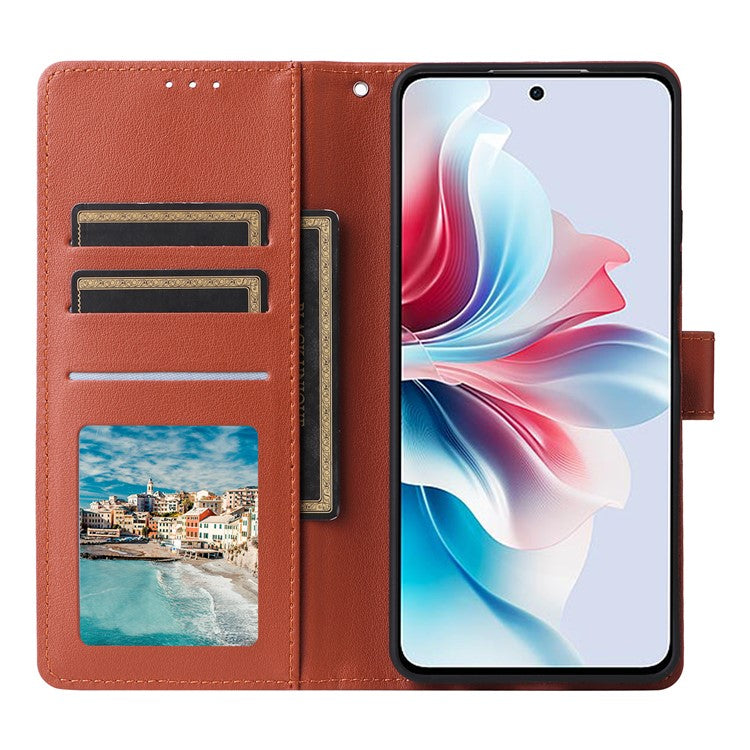 For Realme C75 / 14x 5G Case Wallet Stand View PU Leather Phone Cover - Brown