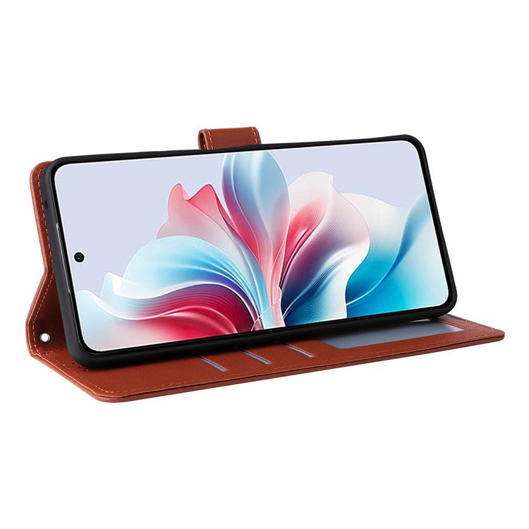 For Realme C75 / 14x 5G Case Wallet Stand View PU Leather Phone Cover - Brown