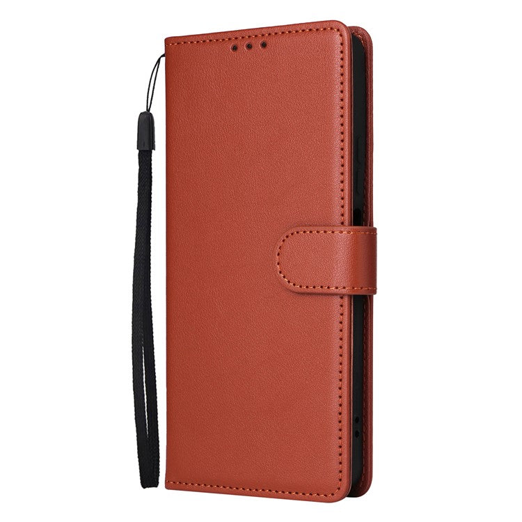 For Realme C75 / 14x 5G Case Wallet Stand View PU Leather Phone Cover - Brown