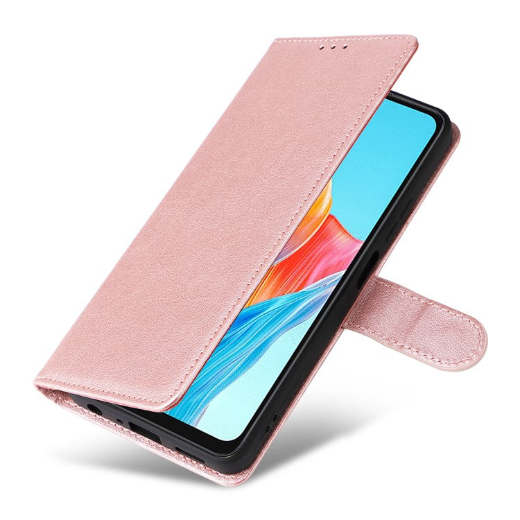 For Realme C75 / 14x 5G Case Wallet Stand View PU Leather Phone Cover - Rose Gold