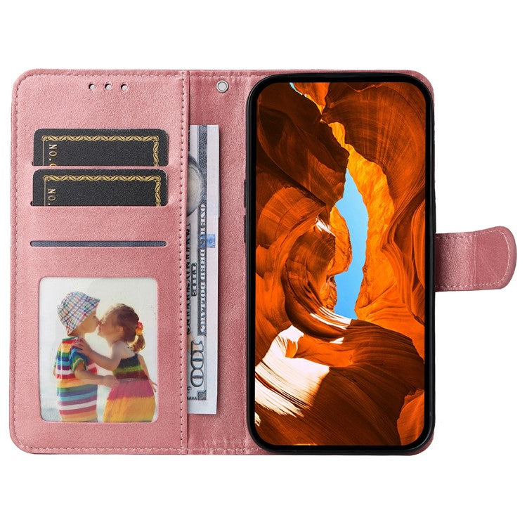 For vivo V50 5G Case Wallet PU Leather Folio Flip Phone Cover - Pink