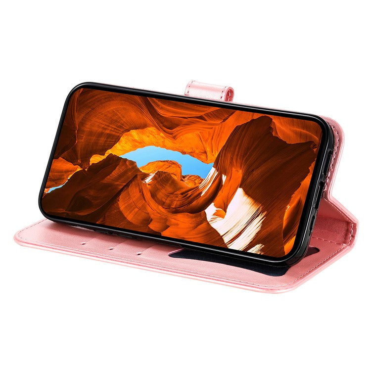 For vivo V50 5G Case Floral Pattern PU Leather Wallet Stand Phone Cover - Pink