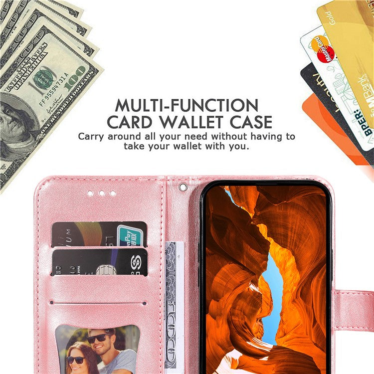 For vivo V50 5G Case Floral Pattern PU Leather Wallet Stand Phone Cover - Pink