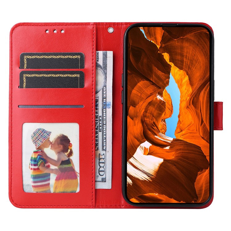 For vivo Y29s 5G / Y04 4G Case Sunflower Imprint Leather Wallet Phone Cover - Red