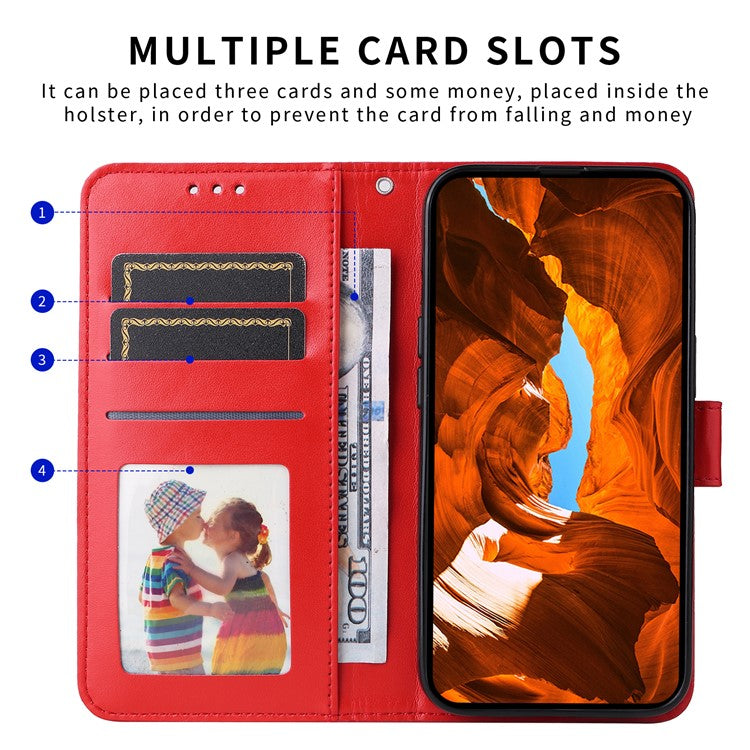 For vivo Y29s 5G / Y04 4G Case Sunflower Imprint Leather Wallet Phone Cover - Red