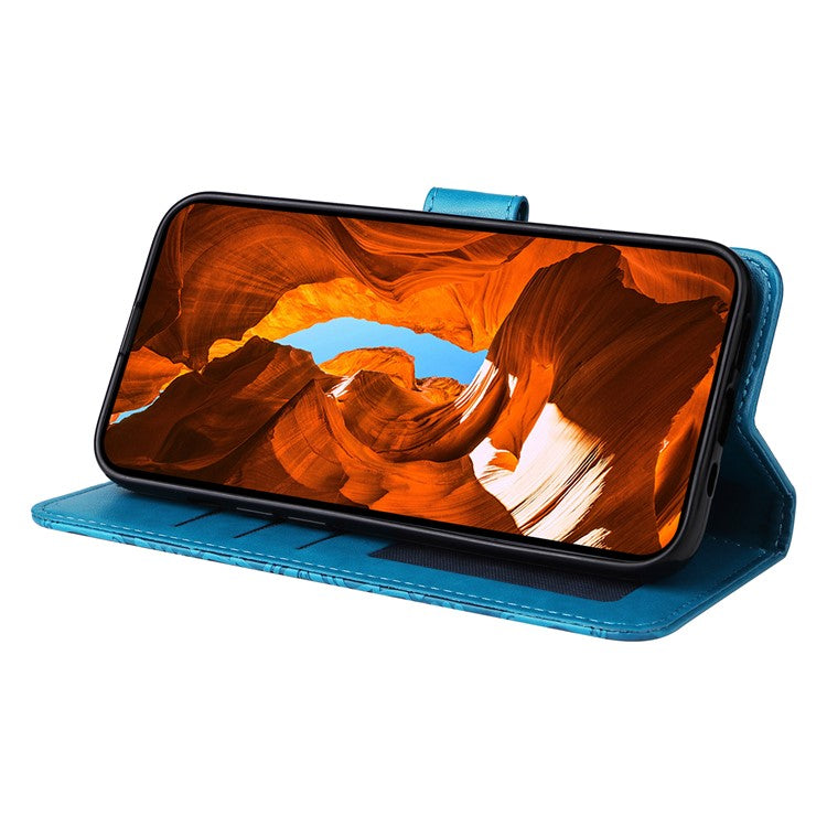 For vivo Y29s 5G / Y04 4G Case Sunflower Imprint Leather Wallet Phone Cover - Blue