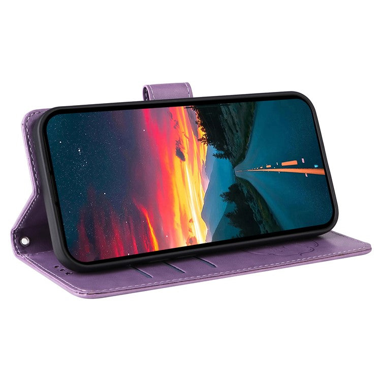 For vivo Y29s 5G / Y04 4G Case Butterfly Floral Imprint Wallet Stand Leather Phone Cover - Purple