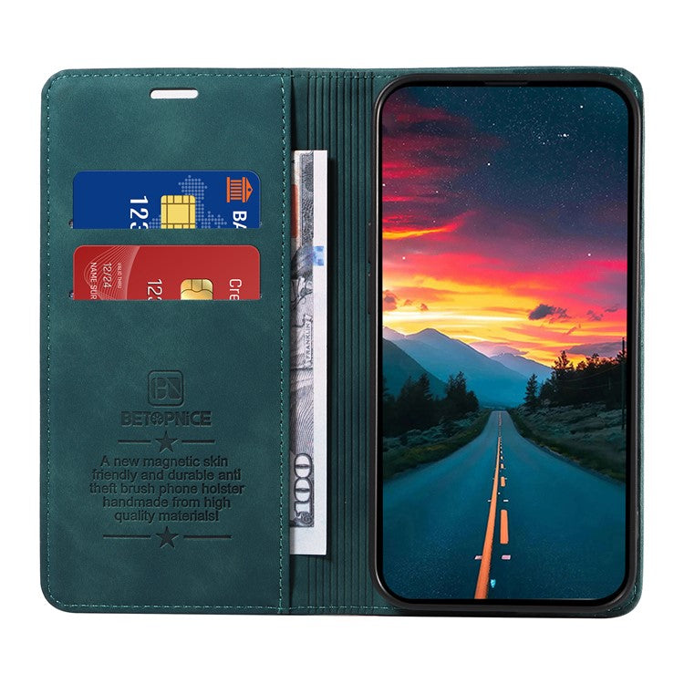 BETOPNICE 003 For vivo Y29s 5G  /  Y04 4G Case Magnetic Closure RFID Blocking Wallet Stand Leather Phone Cover - Green