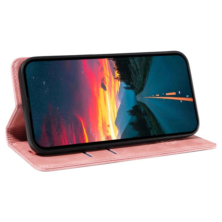 BETOPNICE 003 For vivo Y29s 5G  /  Y04 4G Case Magnetic Closure RFID Blocking Wallet Stand Leather Phone Cover - Pink