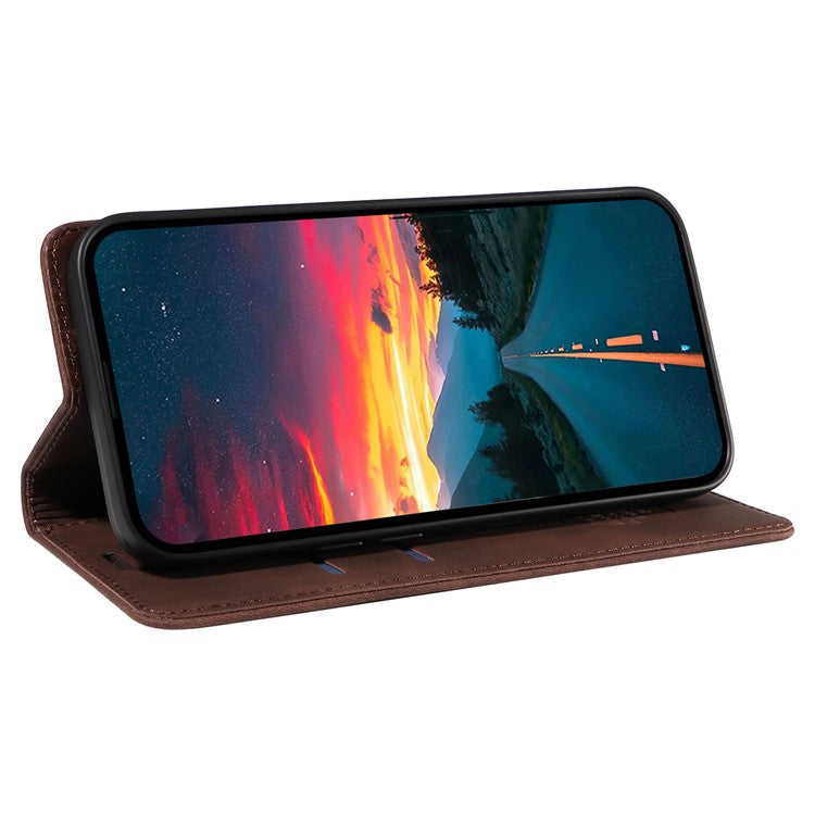 BETOPNICE 003 For vivo Y29s 5G  /  Y04 4G Case Magnetic Closure RFID Blocking Wallet Stand Leather Phone Cover - Brown
