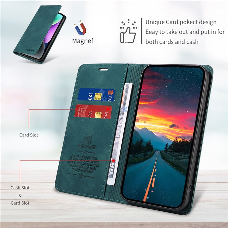 BETOPNICE 003 For vivo V50 5G Case Magnetic Closure RFID Blocking Wallet Stand Leather Phone Cover - Green