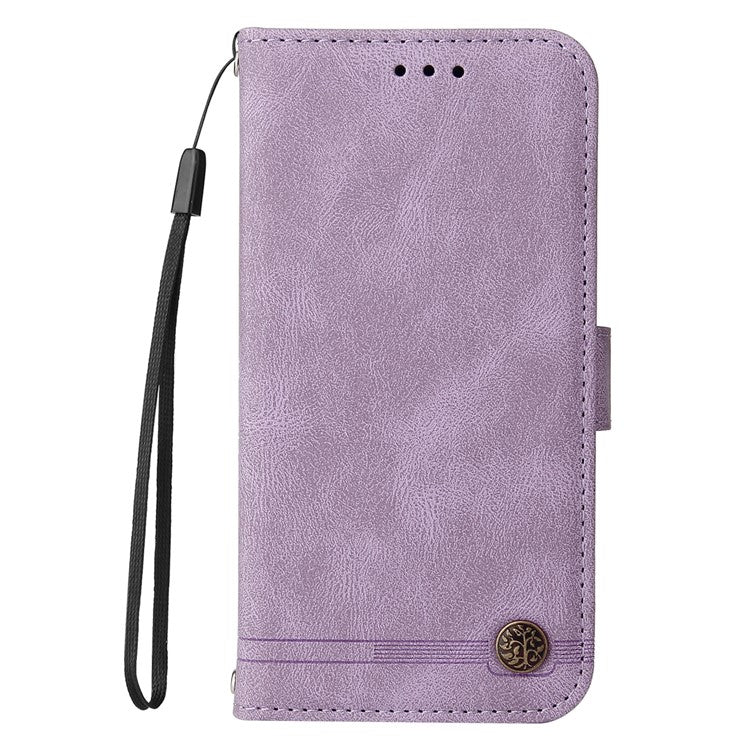For vivo Y29s 5G  /  Y04 4G Case Wallet Skin Touch Leather Phone Cover Tree Pattern Hardware - Purple