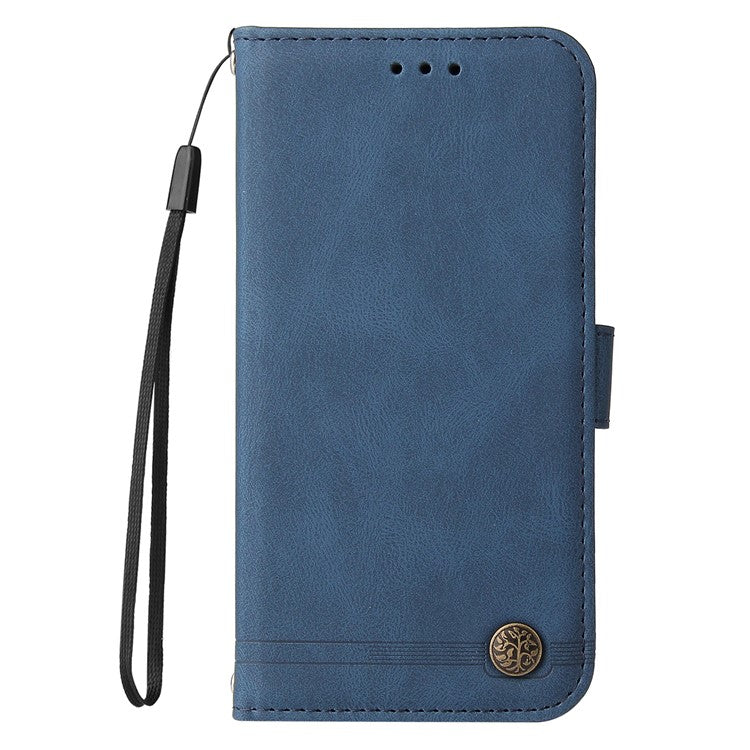 For vivo Y29s 5G  /  Y04 4G Case Wallet Skin Touch Leather Phone Cover Tree Pattern Hardware - Blue