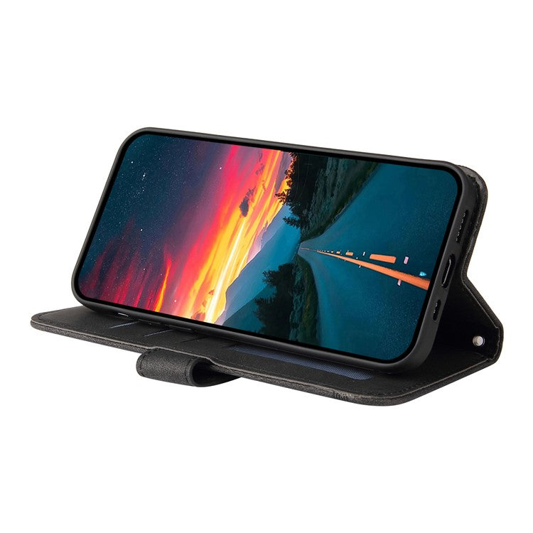 For vivo Y29s 5G  /  Y04 4G Case Wallet Skin Touch Leather Phone Cover Tree Pattern Hardware - Black